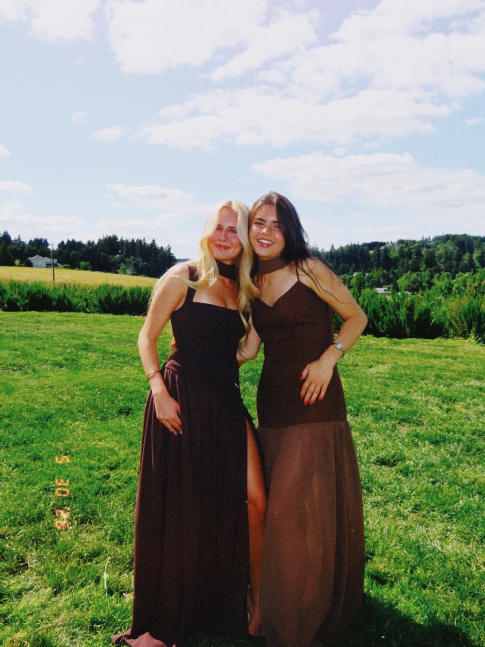 Women's Brown Maxi Dress - Elegant Strappy Evening Gown